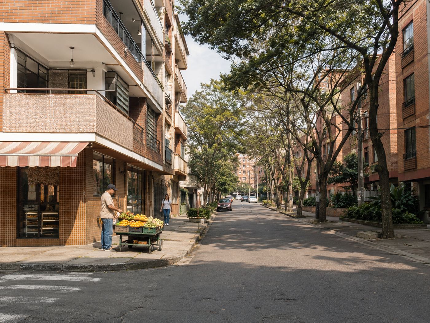 A residential street in Conquistadores, Laureles