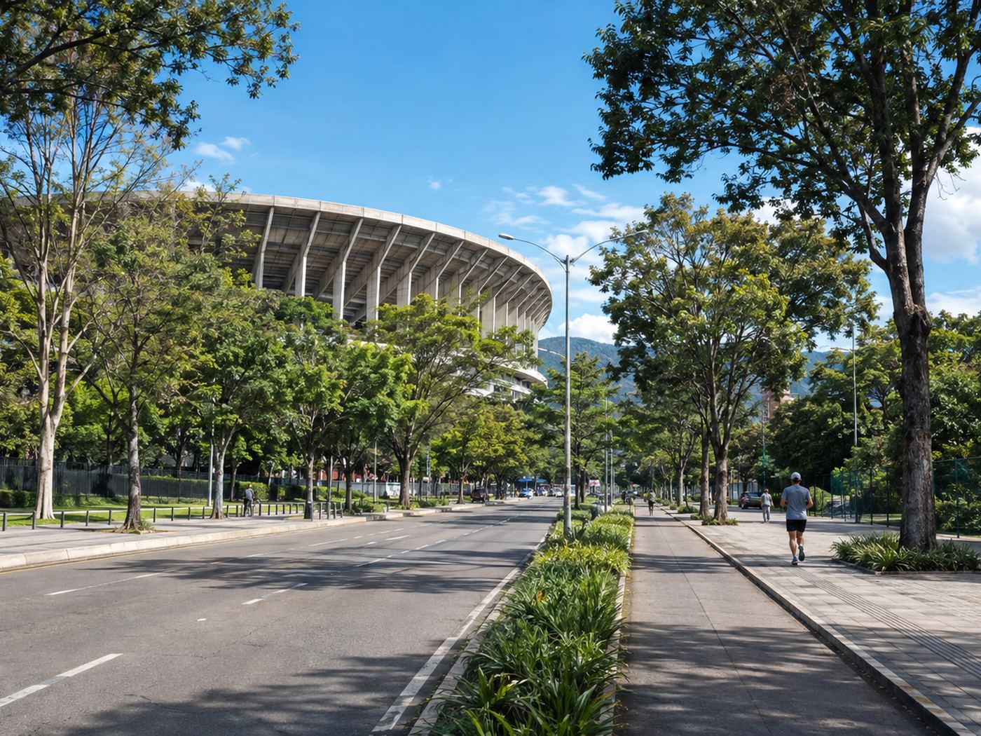 A residential street in Estadio, Laureles